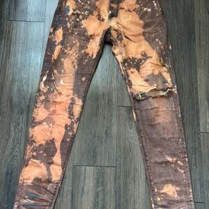 AMIRI Skinny Jeans in Bold Orange and Brown